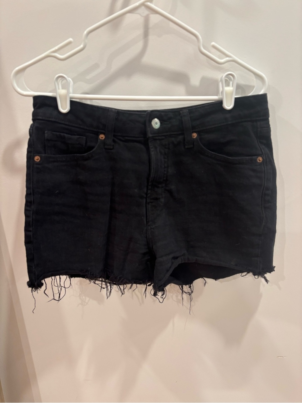 Old Navy Black Distressed Denim Cutoff Shorts